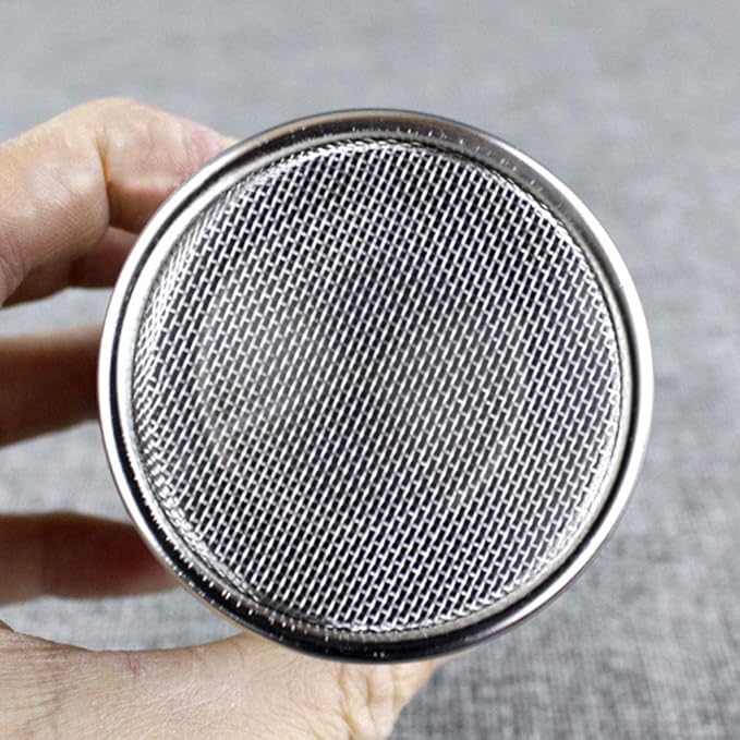 Powder Sugar Shaker with Lid - Stainless Steel Fine Mesh Shaker Cinnamon Icing Sugar Powder Cocoa Flour Chocolate Coffee Sifter Sprinkler Dredgers for Coffee Cappuccino Latte