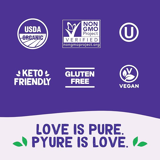 Pyure Organic Powdered Sweetener | Sugar-Free Confectioners Sugar Substitute for Baking | Keto, Gluten-Free, Zero Calorie, Zero Carb, Plant-Based Stevia Blend | 12 oz