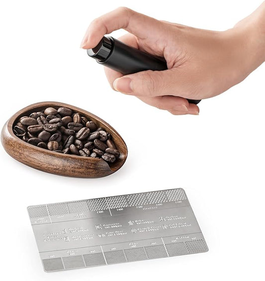 KitchenTour Artisan Coffee Kit - Wooden Dosing Cup + Anti-Static Sprayer + Grind Size Tool-3-in-1 Pro Set: Measure, Spray, Validate