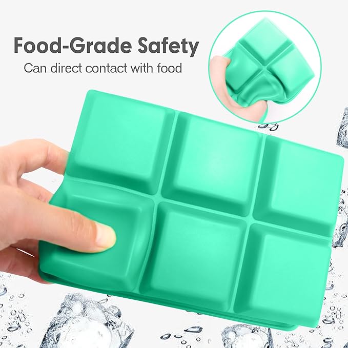 Silicone Ice Cube Trays 3 Pack - Large Size Silicone Ice Cube Molds with Leak Proof Removable Lid Square Ice Cube Tray And BPA Free for Cocktail,Whiskey, Stackable Flexible Ice