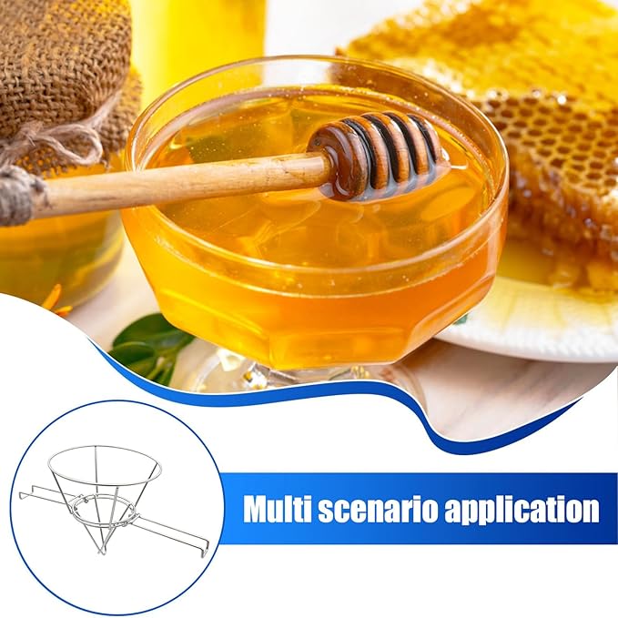 Fryer Filter Stand - Maple Syrup Cone Filter Stand, Stainless Steel Strainer Rack, Folding Arms Design | Commercial Cooking Food Preparation For Restaurant Hotel Kitchen Supplies Accessories