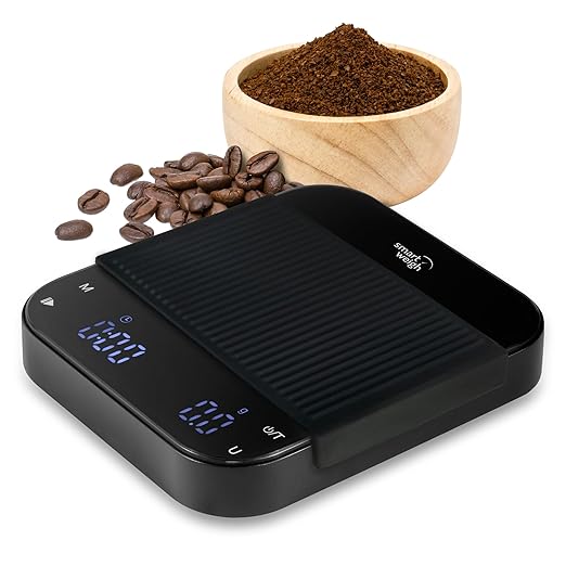 Smart Weigh Coffee Scale 3000g x 0.1g High Precision Sensors Accurate Scale for Espresso Pour-Over Coffee Digital Kitchen Food Scale for Baking Portable Kitchen Scale with LED Display