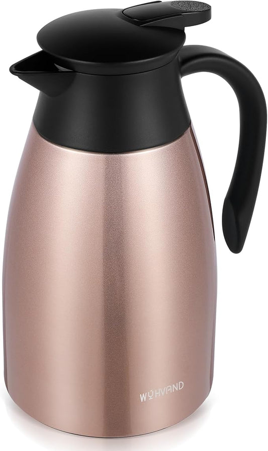 51 Oz Thermal Coffee Carafe, Stainless Steel Insulated Vacuum coffee crafts to keep coffee hot, 1.5 Liter Tea Water Coffee and Beverage Dispenser (Copper)