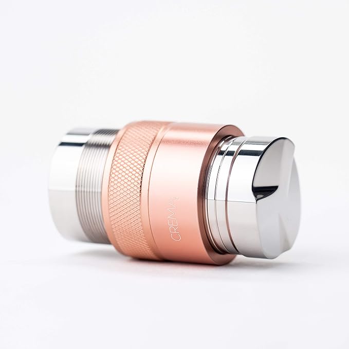 Crema Coffee Products 39.25mm Hand Tamper & Coffee Distributor V2 | Compatible with Flair Classic, Signature,and Neo|Double-Sided, Adjustable Depth Tool|Made with Durable 304 Stainless Steel|Rose Gold