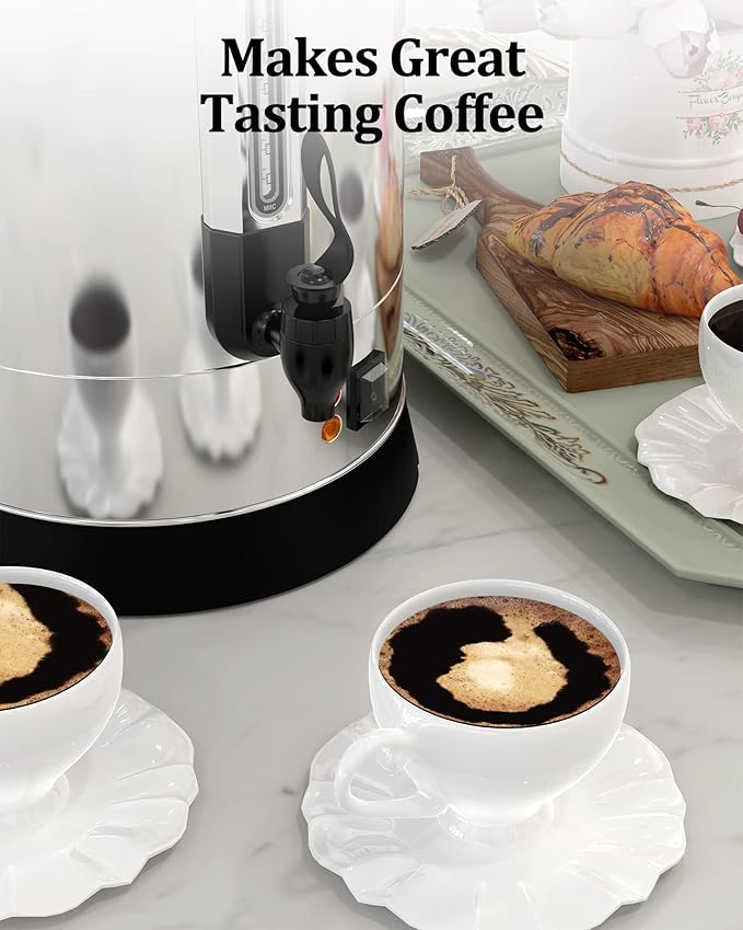 Coffee Urn 120 Cups, Stainless Steer Thermos for Hot Beverage,Hot Water Urn,Commercial Grade Hot Coffee Dispenser with Coffee Percolator, Silver