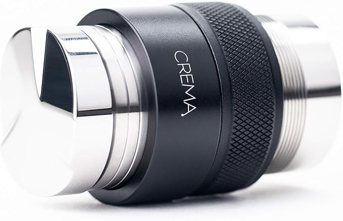 CREMA Coffee Products 39.25mm Hand Tamper & Coffee Distributor V2 | Compatible with Breville Portafilters | Double-Sided, Adjustable Depth Tool | Made with Durable 304 Stainless Steel | Black