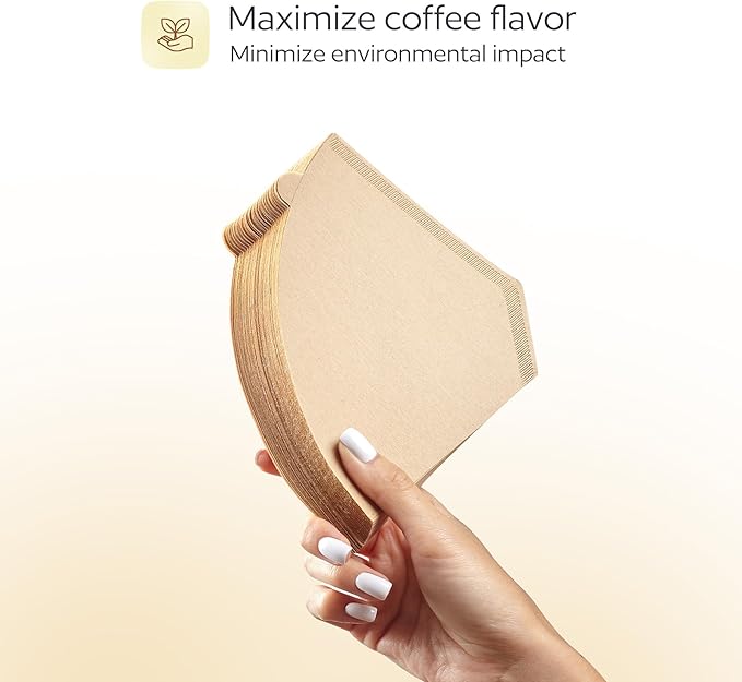 100 Pcs #4 Unbleached Paper Coffee Filters for Cuisinart, Ninja, BLACK+DECKER & other 8-12 Cup Coffee Makers - Perfect for Pour Over and Drip Coffee