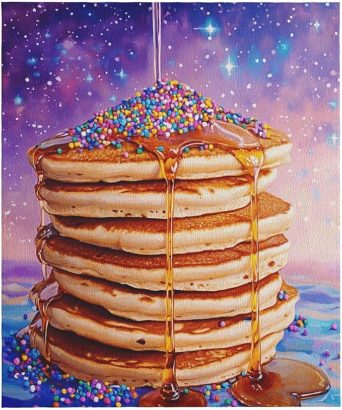 Honey Drizzle Dessert Fleece Blanket, Ultra-Soft Micro Fleece with Golden Syrup Flowing On Sweets, Lightweight & Cozy, Perfect for Foodie Decor,Sofa, Bed Or Gift, Machine-Washable 50X60 Inch