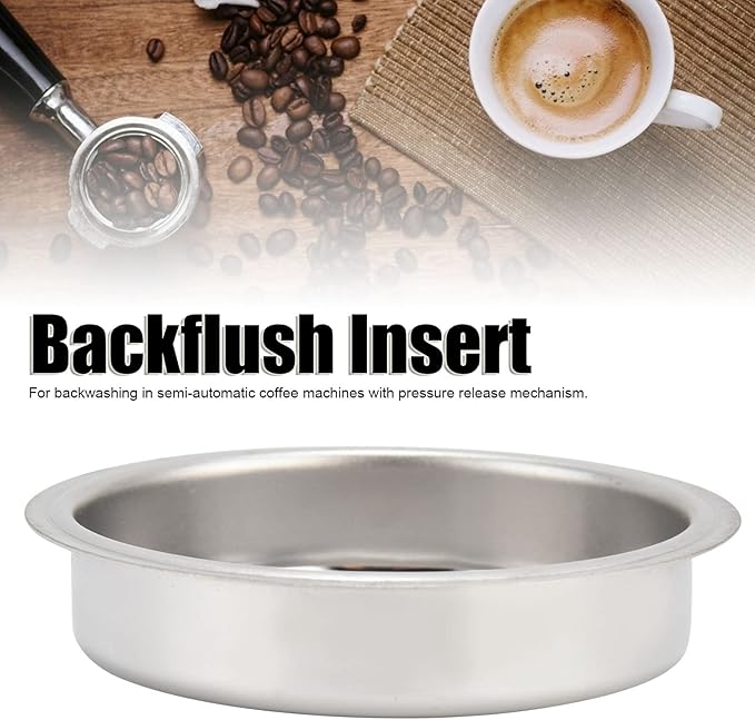 Alvinlite Metal Backflush Insert 51mm Backflush Basket Stainless Steel Backflush Insert Metal Blind Filter Backflush Disk for Coffee Machines and Portafilter