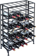 Wine Rack Freestanding Floor,Gray Metal Wine Rack, 9 Tier Wine Stand,Wine Storage Holds up to 54 Bottles,No Assembly Required