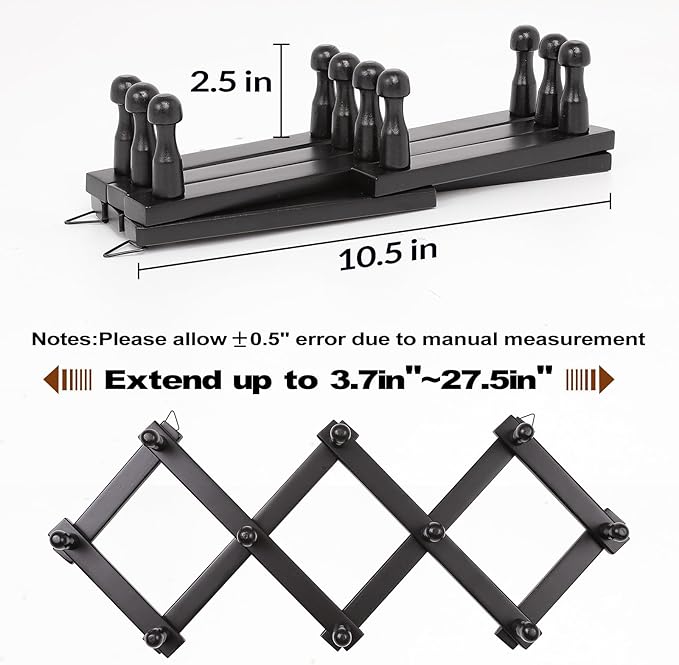 Expandable Hat Rack for Wall, Wall Hook for Coat/Mug/Baseball Cap, 2 Packs Hat Holder for Girls or Boys Room, Kids Room