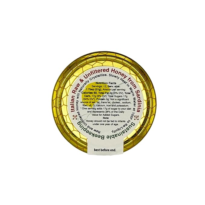 Wild Lavender Organic Raw Honey from Wild Lavender Flowers, Artisanal Fruity and Harmonious Sweet Honey from Sardinia, Italy - (250gr) 8.8 oz