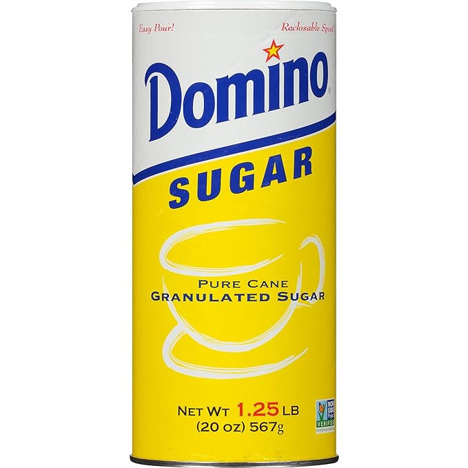 Domino® Granulated Sugar, 20 oz Canister, Sugar Container (Pack of 3)