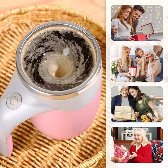 Automatic Magnetic Stirring Coffee Mug, Magnetic Stirring Cup Rotating Home Office Travel Mixing Cups,Stainless Steel Self Mixing Mug for Coffee/Milk/Tea/Hot Chocolat (Black-Battery)