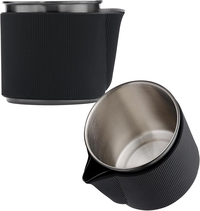 Normcore Travel Pour Over Set, Portable Pour Over Coffee Maker Set, Single Cup Travel Coffee Dripper, Use V60 and Wave Filter Paper Coffee Maker, 304 Stainless Steel, Matte Black Coating