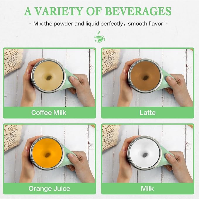 Self Stirring Mug,Rechargeable automatic magnetic Self stirring coffee mug,Rotating Home Office Travel Mixing Cup,To Stir Coffee, Chocolate, Milk, Protein,Cocoa Etc, Great For Office, School, Gym…