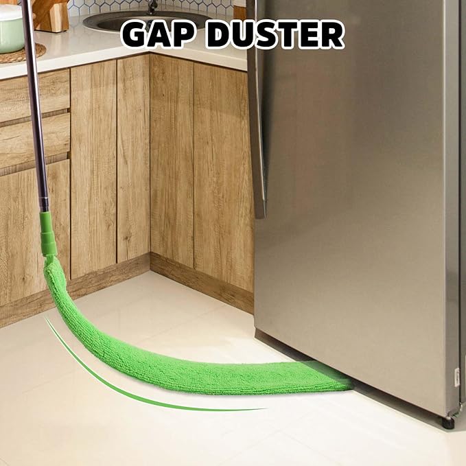 Cobweb Duster with Extension Pole, Bafezoze Ceiling Fan Duster with Long Handle, Spider Web Brush Flat Duster for Under Appliances High Ceilings Outdoor