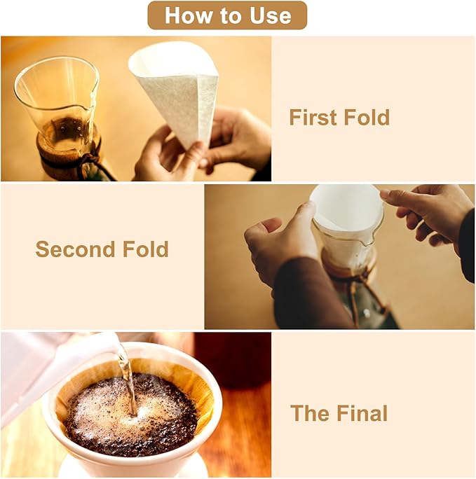 uxcell 200 Count Size V01 Cone Coffee Filters, Disposable Paper Percolator Coffee Filters Natural Unbleached Wood Fiber,Suitable for Pour Over Coffee Filter Drip Coffee Maker White