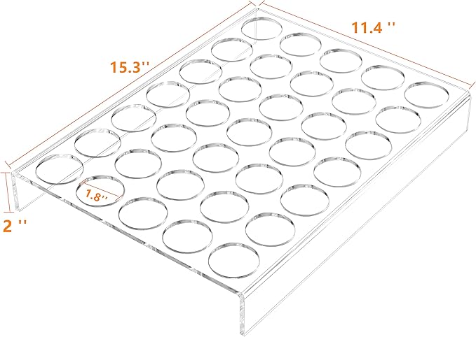 IEEK 2 Pack of 35 Slots Flat Countertop Coffee Pod Holder K Cup Organizer Tray Clear Acrylic Coffee Pod Organizer for Office and Kitchen Counter or Drawer Compatible With KCup Pods