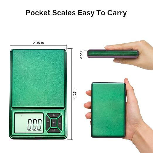 Digital Pocket Gram Scale 300g x 0.01g Accuracy， Small Mini High Precision Scale Digital Weight Grams and Oz for Jewelry, Diamond，Arrows, Powders and Food,with 50g Cal Weights