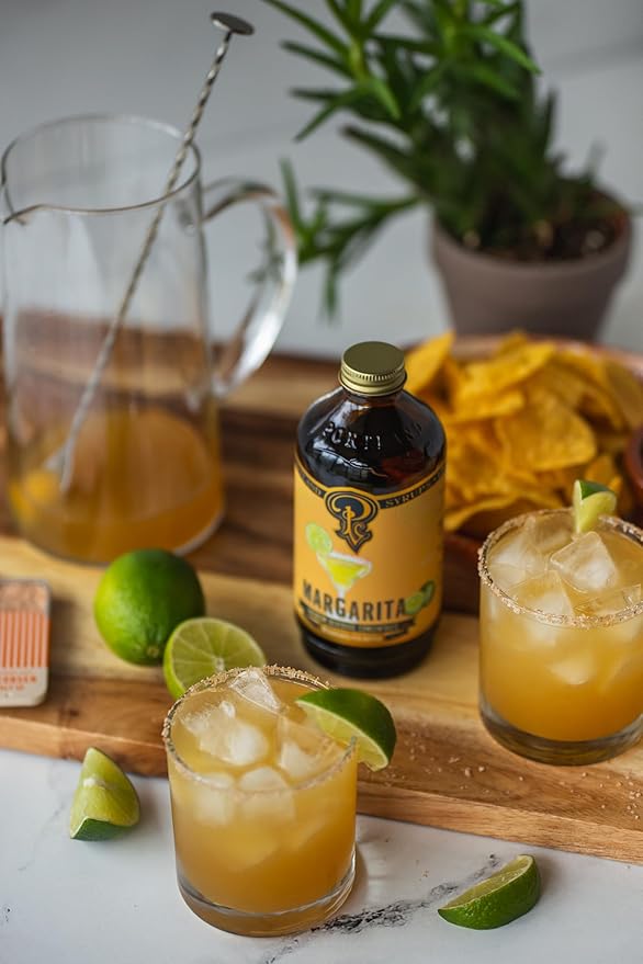 Portland Syrups Margarita Syrup - Craft Cocktail and Mocktail Mixer with Tangerine, Blood Orange, and Lime Puree - 12 oz with 24 Servings (Pack of 1)