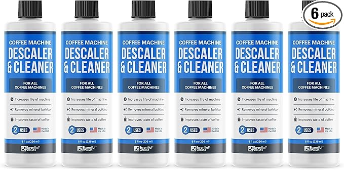 Descaling Solution (12 Uses) Coffee Machine Descaler Cleaner | Compatible with Breville Keurig Nespresso Delonghi & More | Liquid To Descale Automatic Coffee Makers & Espresso Machines