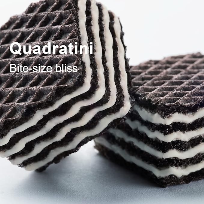 Loacker Quadratini Cocoa & Milk Wafer Cookies LARGE - 30% Less Sugar - Premium Crispy Bite Size Cocoa Wafers - NON-GMO - LARGE Pack of 6