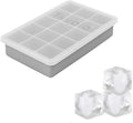 Tovolo Silicone Ice Cube Tray with Lid for Freezer Oyster Gray, Dishwasher Safe BPA Free Silicone Ice Cube Mold Tray with Cover, Easy Release 1 Inch Ice Cube for Coffee Cocktails Bourbon Whiskey