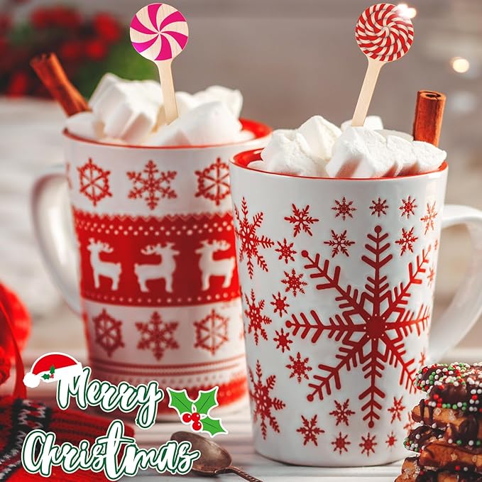 360 Pcs Christmas Candy Wooden Coffee Stirrer Disposable Wooden Cocktail Drink Stirrers Christmas Stir Sticks Beverage Mixer for Coffee Milk Cocktail Tea Hot Drinks Party Supplies(Cute)