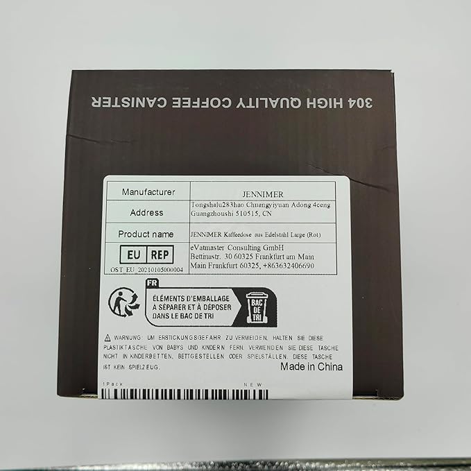 Coffee Canister - Large, Stainless Steel Airtight Coffee Containers with Transparent Window,Date Tracker, CO2-Release Valve and Measuring Scoop for Freshness of Storage Coffee (Red)