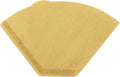 Brown paper coffee filter for drip coffee makers, flat-fold design