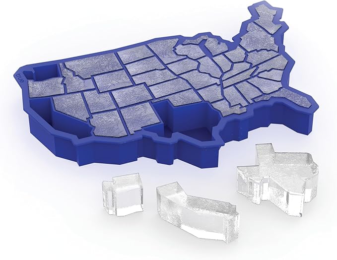 TrueZoo U Ice of A Silicone Ice Cube Tray, Makes 38 Cubes, Flexible Mold for Whiskey, Cocktails, Party Drinks Perfect for Game Night, Tailgate, Home Bar Accessories, Set of 1, Blue