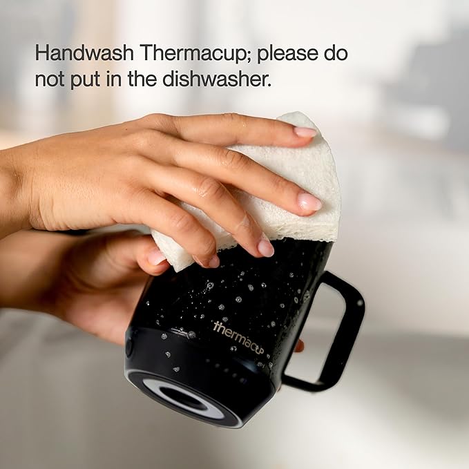 Mega 8-Hour Battery Self-Heating Coffee Mug with | Temperature Controlled Steel Smart Mug with Lid, 14oz (12oz with Lid) | Perfect Holiday Gift for Coffee & Tea Lovers