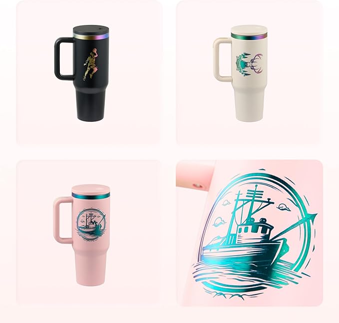 OMTech 40 oz. Tumblers with Handle & Lid, 12 Pack Tumbler Bulk with Double Wall Vacuum Insulation, Food-Grade Stainless Steel Insulated Coffee Mug, Sweatproof Travel Mug for Hot Cold Drinks, Pink