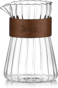 Glass Coffee Server 16oz, Glass Coffee Carafe with Heat-Resistant Wood Loop,Clear Coffee Decanter Coffee Server for Pour Over, Coffee Pot