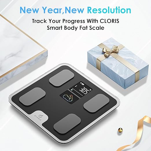 CLORIS Smart Scale for Body Weight Fat, Digital Bathroom Weighing Machine for Accurate BMI Muscle Mass Composition Health Analyzer with App Bluetooth