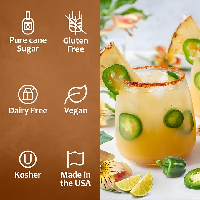 Syruvia Spicy Margarita Syrup, Flavored Syrup for Cocktails, Drinks, Lemonades, Iced Teas, and Desserts – 25.4 fl oz, With Pump