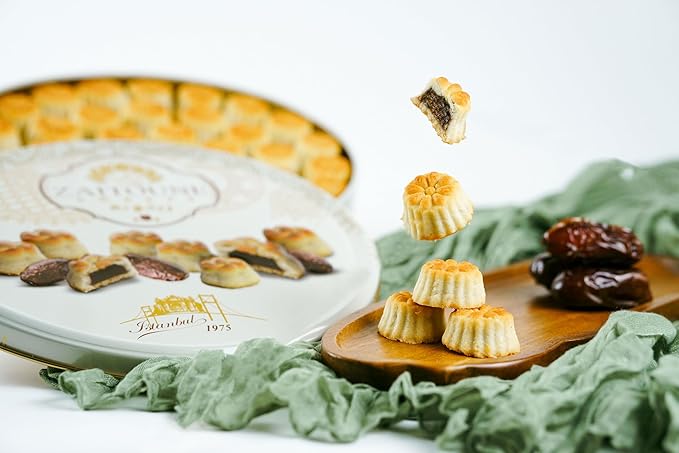 Zaitoune Maamoul Date Cookies - 18 oz – Authentic Middle Eastern Sweets | Arabic Cookies with Dates – Premium Dessert Gifts in Elegant Tin