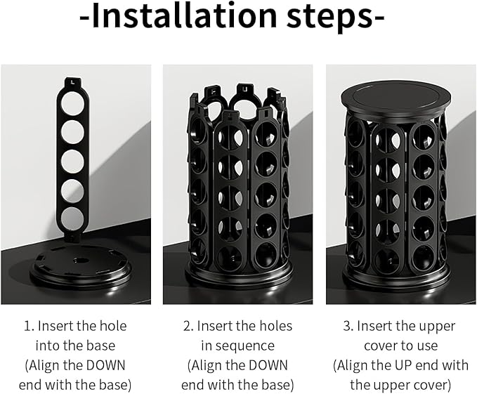 SAVORI Coffee Pod Storage Carousel Holder Organizer Compatible with 40 Keurig K-Cup Pods (Black)