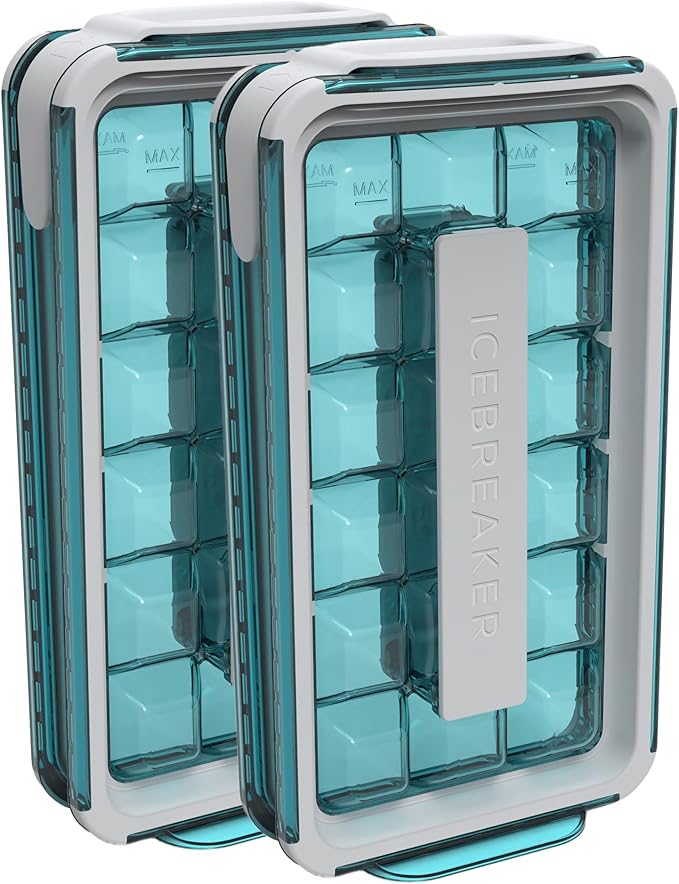 ICEBREAKER POP 2.0 2024: Make And Serve Ice Without Ever Touching The Ice | The Sanitary Silicone Ice Cube Tray for Freezer | Patented Ice Trays for Freezer | This Ice Cube Maker Makes 18 Cubes