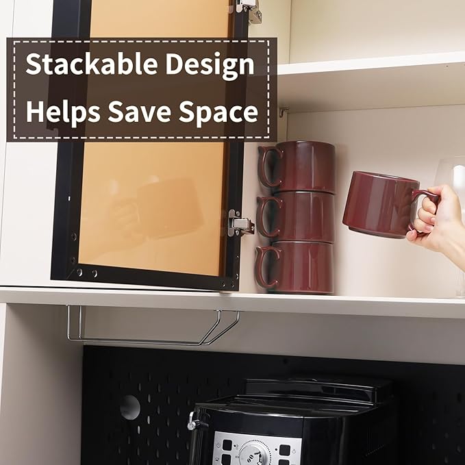 Coffee Mugs Gift Set of 4, Large 19 oz Stackable Ceramic Coffee Mug, Coffee Cups with Large Handle for Latte, Cappuccino, Milk, Tea, Dishwasher & Microwave Safe, Ideal Gift for Men, Women - Red