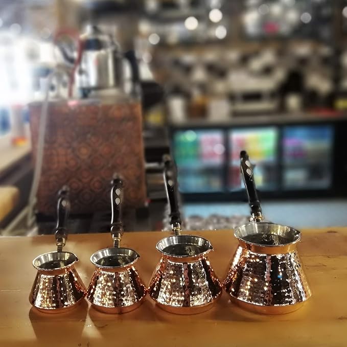 ACC Series (XX-Large - 29 floz) - Hand Hammered Turkish Greek Arabic Armenian Copper Coffee Pot, Heavy Duty Stovetop Coffee Maker Cezve Jazzve Jazva Jezve Ibrik Briki