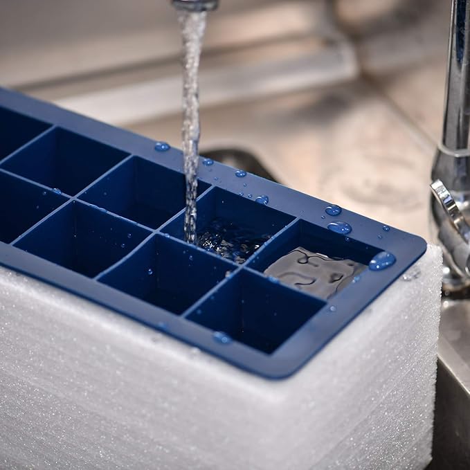 Clear Ice Cube Maker Silicone - Crystal Clear 2 Inch Ice Cube Tray,10 Large Ice Cubes Mold for Whiskey and Cocktail