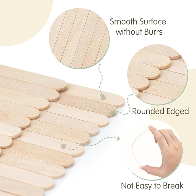 WISYOK 1000 PCS Coffee Stirrers, 5.5 Inch Premium Birch Wood Sticks, Smooth Round Ends, Splinter-Free Disposable Stir Sticks for Coffee, Cocktails, Office, Home, Coffee Bars