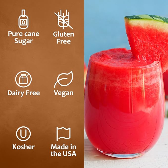 Syruvia Watermelon Syrup, Flavored Syrup for Drinks, Cocktails, Lemonades, Iced Teas, and Desserts – 25.4 fl oz