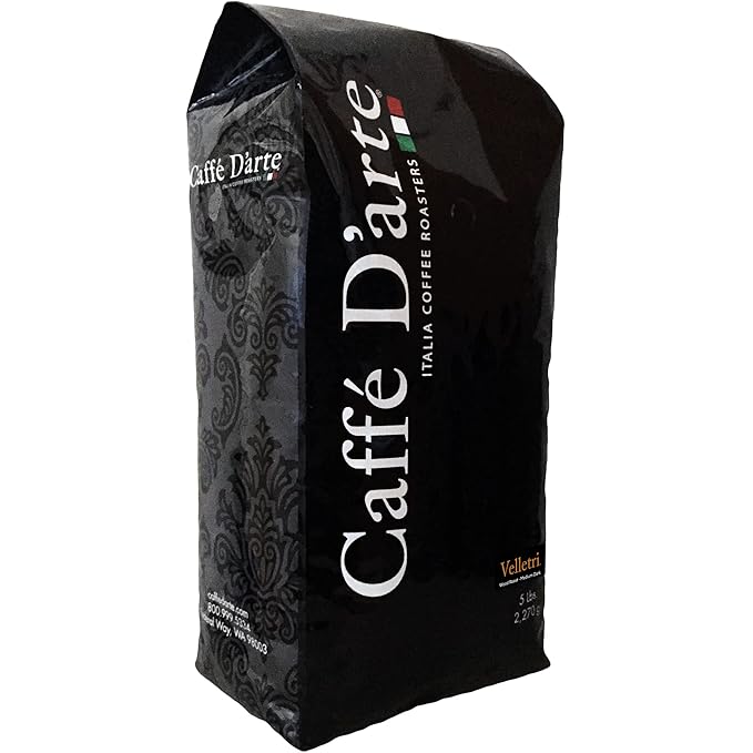 Caffe D'arte Velletri Wood Roast Reserve Whole Bean Coffee, 5 Pounds