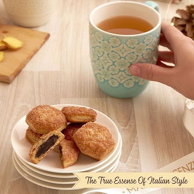 Pasticceria Matilde Vicenzi Puglia Cookie Gift Tin - Assorted Variety Of Bite Size Cream Filled Pastries & Gourmet Italian Shortbread Cookies In Individually Wrapped Trays - Baked Fresh In Italy, 720g