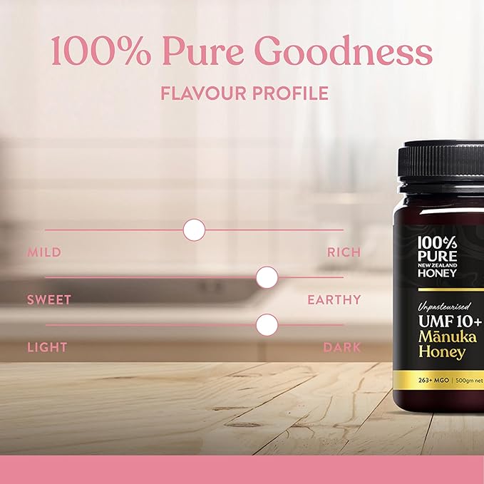 Manuka Honey UMF 10+ (MGO 261+) 100% Pure New Zealand Honey - Certified. Raw, 8.8 Oz (250g)