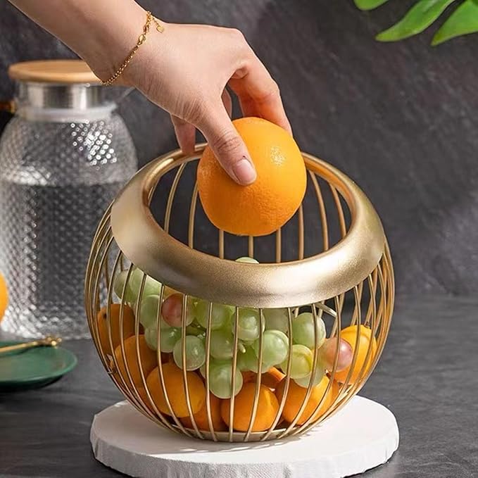 Coffee Pod Holder, Large Capacity Coffee Pod Organizer Iron Wire Basket Kcup Holder for Counter Home Kitchen Party Wedding Bar (Gold)