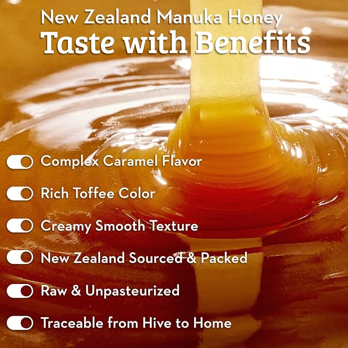 Wedderspoon Raw Premium Manuka Honey, 1100+ MGO, 8.8 Oz, Unpasteurized New Zealand Honey, From Our Hives to Your Home